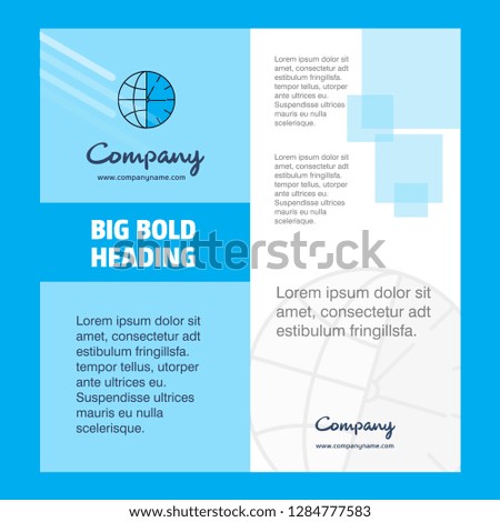 Clock  Company Brochure Title Page Design. Company profile, annual report, presentations, leaflet Vector Background