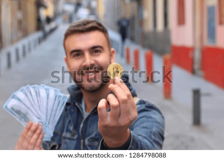 Smart man trading some dollars