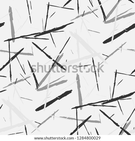 Seamless Grunge Stripes. Abstract Scratched Texture with Brush Strokes. Scribbled Grunge Pattern for Cloth, Shirt, Dress. Trendy Vector Background with Stripes