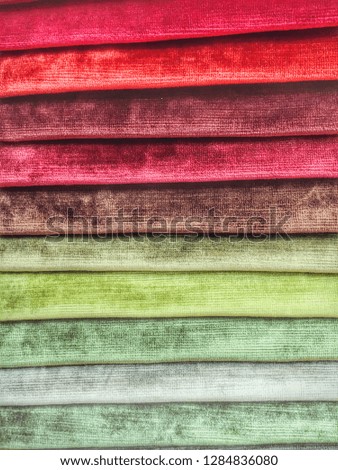 Selection of colorful velvet samples as a background