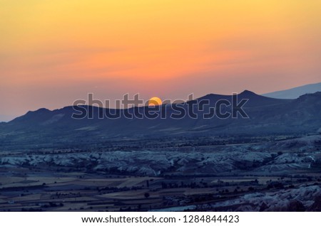 sunset in Cappadocia