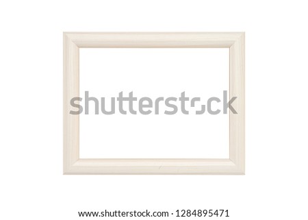 withe wood picture frame, isolated on white