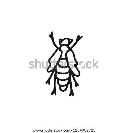 butterfly larva vector doodle sketch isolated on white backgroun