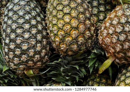 vibrant background with pile of pineapple