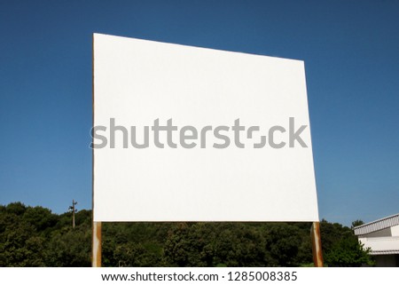 Street blank advertising billboard display, announcement table. Advertising agencies. Billboard with copy space for your text message or content, outdoor advertising mock up, public information board.