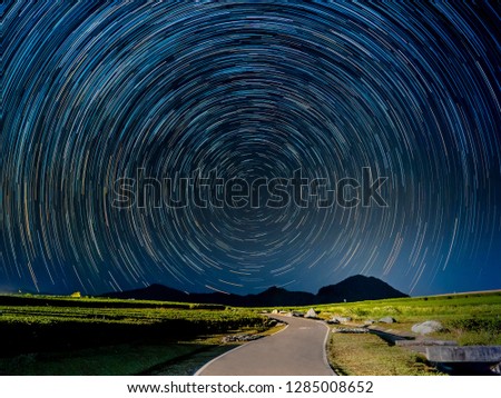 Star Trails, Because the world revolves around itself and the stars are at Royalty-Free Stock Photo #1285008652