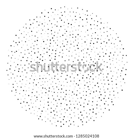 Elegant pattern with black polka dots of small and large scale. Splatter background. Black glitter blow explosion and splats on white. Grunge texture. Vector illustration