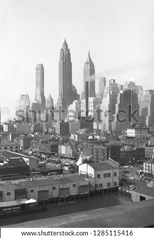 Lower New York City Skyline 1947 Royalty-Free Stock Photo #1285115416