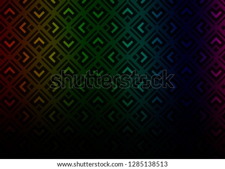Dark Multicolor, Rainbow vector pattern with lines, rectangles. Colorful decorative design in simple style with lines, rhombuses. Pattern for websites, landing pages.