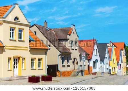picture of residential houses along a street in Bergen auf Ruegen, Germany