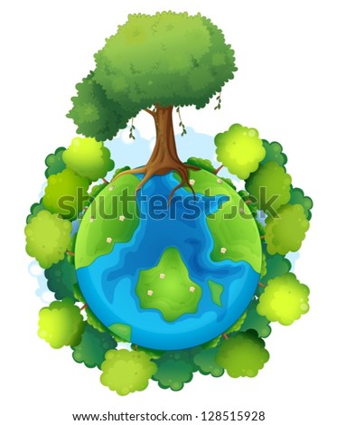 Illustration of the mother earth on a white background