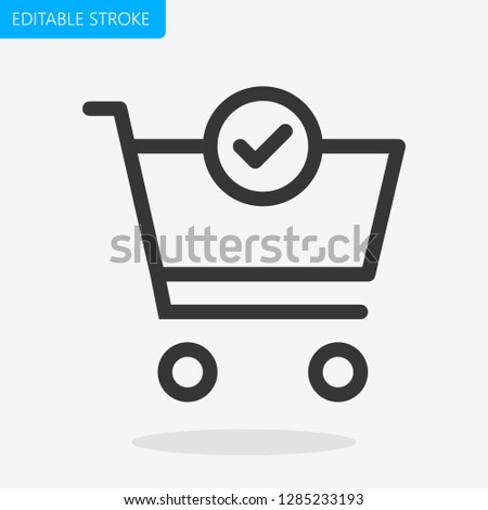 Shopping Cart Editable Stroke Pixel Perfect Icon Vector Royalty-Free Stock Photo #1285233193