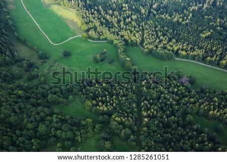 aerial view, forest, natural Royalty-Free Stock Photo #1285261051