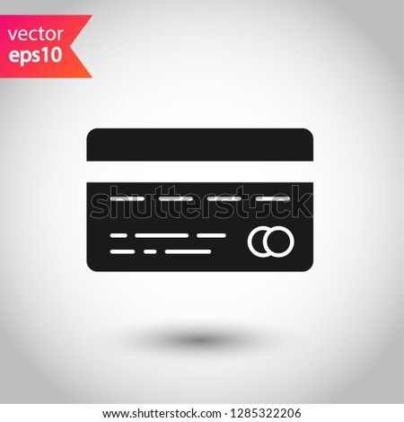 Credit card icon. Credit card line sign EPS 10 flat symbol.  