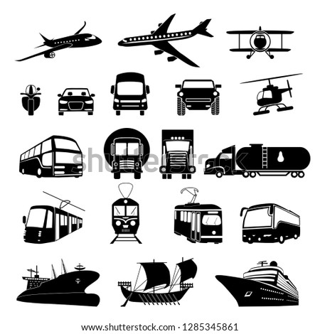 Delivery . Simple set  delivery by transport vector icons for web isolated on white background 