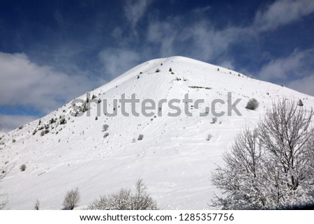 snowy french alps