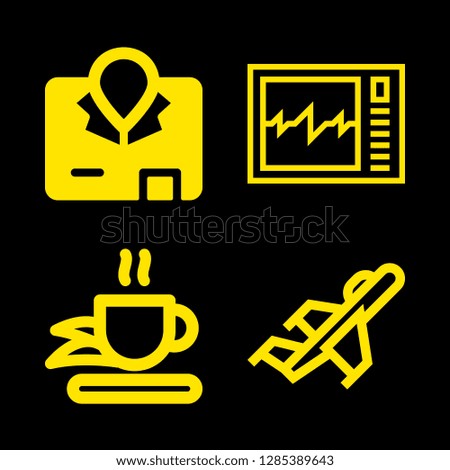 4 emergency icons with cardiogram and infusion in this set