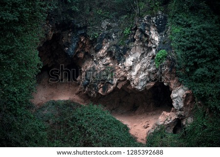 Natural cave in mountain