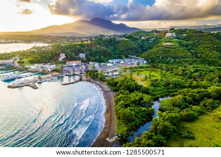 Aerial view of a Marina in Puerto Plata Dominican republic Royalty-Free Stock Photo #1285500571