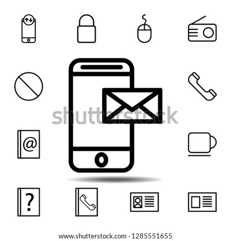 Mobile message icon. Simple thin line, outline vector element of minimalistic, web icons set for UI and UX, website or mobile application
