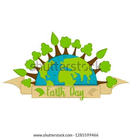Isolated earth day label. Vector illustration design