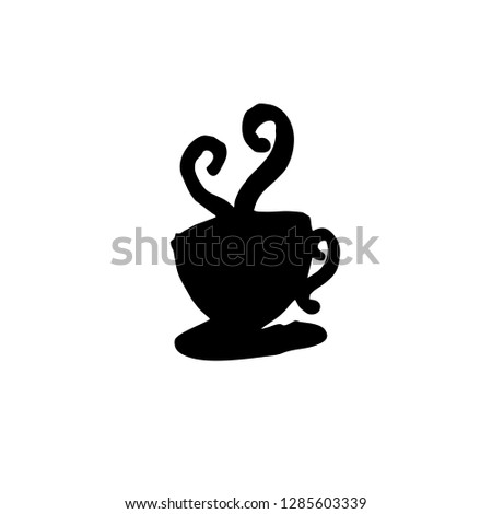Coffee. Cup Hand Drawn. Cafe Illustration. Rough Sketch. Icon Vector. Eps 10.