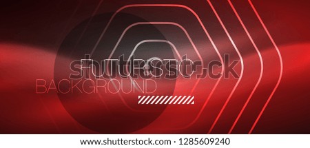 Black and glowing color lines neon design, magin techno template background, vector