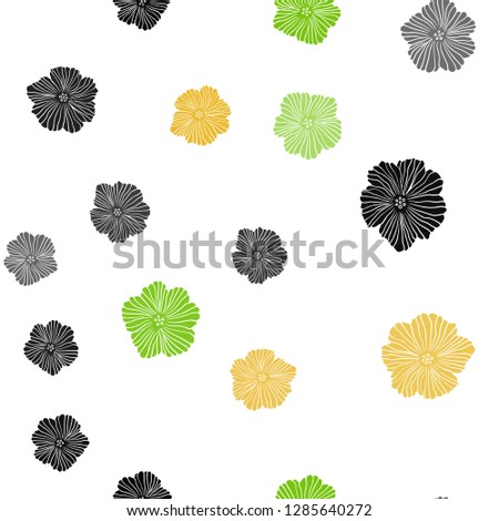 Dark Green, Yellow vector seamless elegant pattern with flowers. Modern abstract illustration with flowers. Template for business cards, websites.
