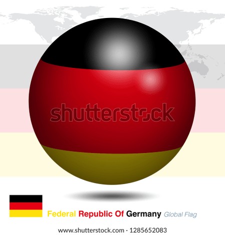 Federal Republic of Germany global flag, 3D vector illustration graphic template