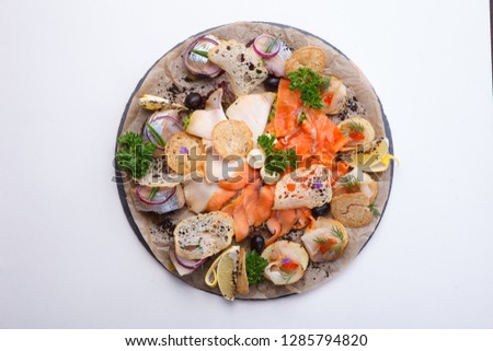 Seafood plate Asian menu