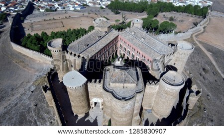 Castle of Belmonte. Cuenca. Spain. Drone Photo