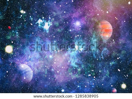 planets, stars and galaxies in outer space showing the beauty of space exploration. Elements furnished by NASA - Illustration