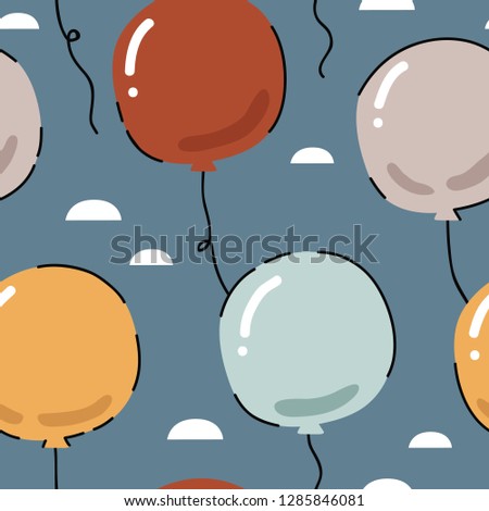 vector seamless background pattern with cute balloons for fabric, textile,wallpaper,wrapping paper, notebook covers,background