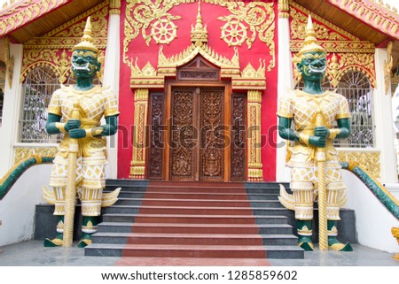 The art of Buddhism in Temple, Laos 