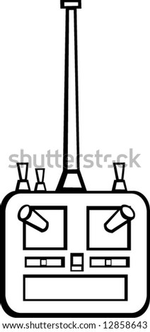 radio control transmitter illustration in black and white