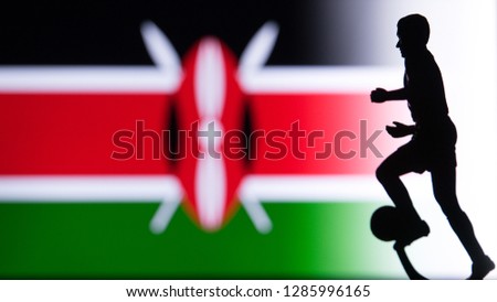 Kenya National Flag. Football, Soccer player Silhouette