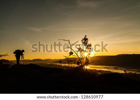 sunrise and photographer