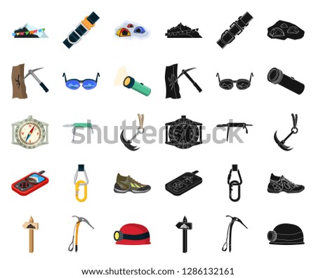 Isolated object of mountaineering and peak symbol. Set of mountaineering and camp vector icon for stock.