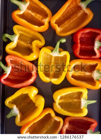 Food Photography Colorful Red and Yellow Bell Peppers