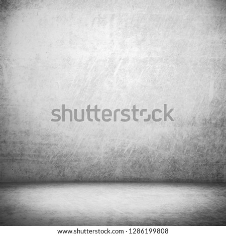 Abstract grungy white concrete wall texture background,gray wall and floor interior backdrop for design art work.