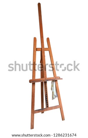 Painter's easel isolated on white with clipping path