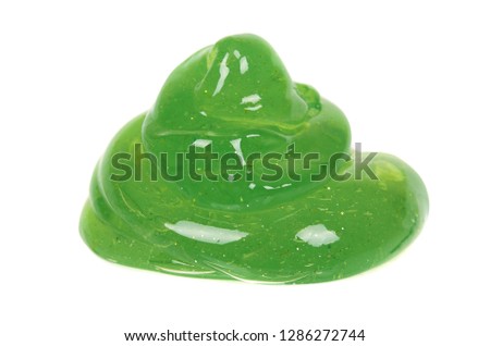 green slime for kids, transparent funny toy Royalty-Free Stock Photo #1286272744