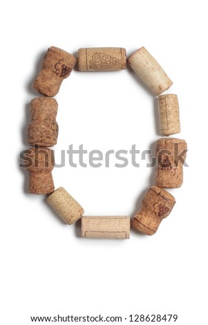 Color photograph number of alphabet in wine corks