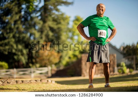 Portrait of a smiling athletic mature man.
