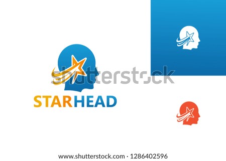 Star Head Logo Template Design Vector, Emblem, Design Concept, Creative Symbol, Icon