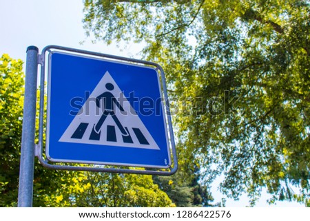 Crosswalk traffic sign in germany