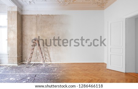  room  before and after renovation or  refurbishment 