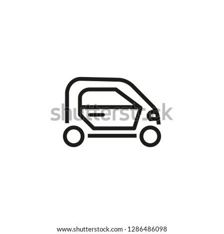 Hybrid car line icon. Small, mini car, modern city. Smart car concept. Vector illustration can be used for topics like modernization, city, town, ecology