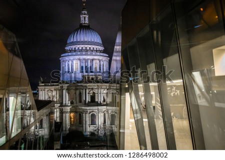 St Paul's cathedral in the night, London