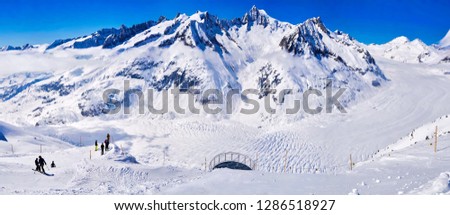 View of the glacier, Eggishornn, Aletsch, Switzerland 